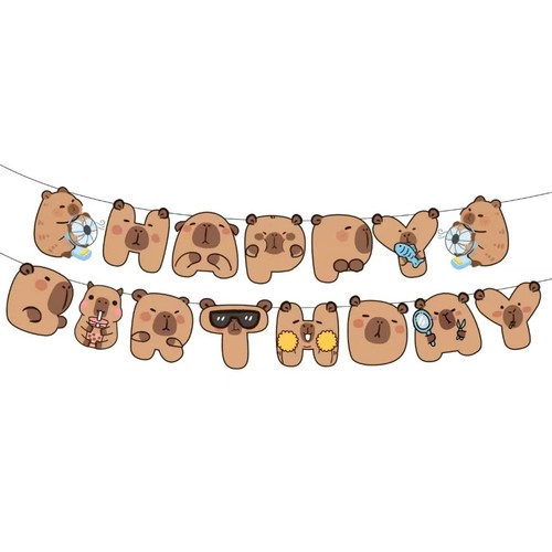 Capybara birthday bunting - capybara,