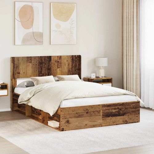 Walplus old wood headboard - old, pb