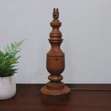 Vintage Turned Pine Wood Wooden Large Candlestick Table Lamp Base (45cm)