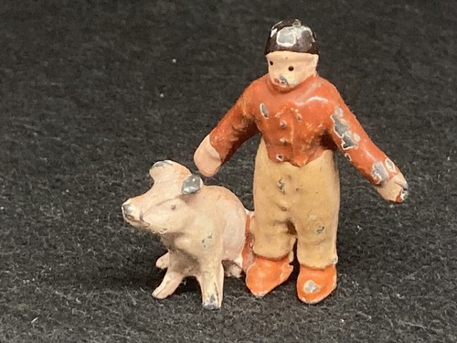Miniature boy with pig - with,