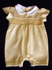 New...Jojomamanbebe..Lovely lemon patterned & smocked romper.Age 0-3 months