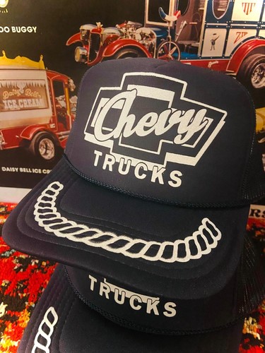 Chevy truck navy trucker hat - chevy,