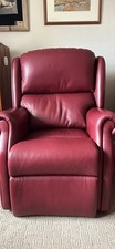 Red leather armchair - red, hsl