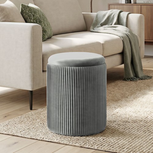 Round storage ottoman with - round,