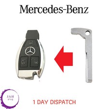 KEY REMOTE BLADE RFC HU64 CHROME FOR MERCEDES A C E SL SLK CLS CLASS 2011 - 2018