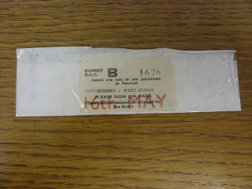 1950 cricket ticket - cricket:,