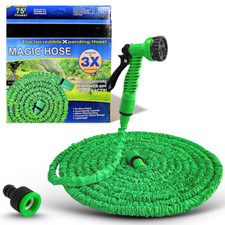 50FT Expandable Garden Hose Pipe Flexible Anti-Leakage 7 Function Spray Nozzle