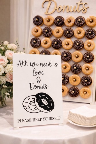 Wedding sign love - sign, donuts