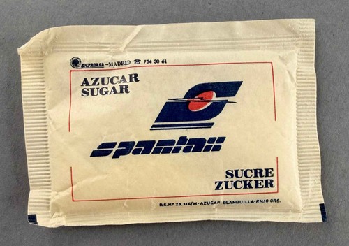 Spantax airline sugar packet - airline,