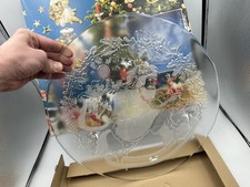 Sternteller Clear Cake Plate 38cm Walther Glas Clear Decor Christmas Scene