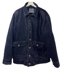 John Lewis Thick Cotton Corduroy Jacket Coat Mens Navy Blue XXL 2XL Button Up