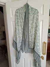 Mint Velvet Shawl/Scarf Approx 200cm X 100cm. Green Palm Pattern with Edging