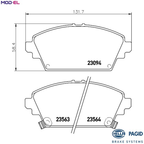 Brake pad set disc - brake, 8db