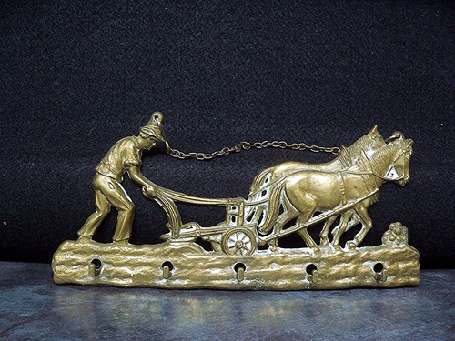 Vintage five hook brass - five, coat