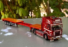 Scania 164L topline 4x2 flatbed extendable trailer "D. Arkema" WSI truck models