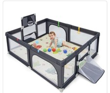 Dark Grey Baby Playpen with