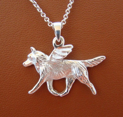 Sterling silver siberian husky - sterling,