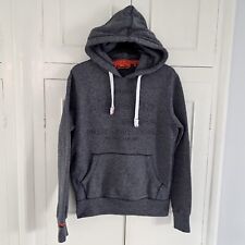 Superdry Embossed Hoodie Sweatshirt Size Medium Mens Grey Mix Hooded Pre Loved