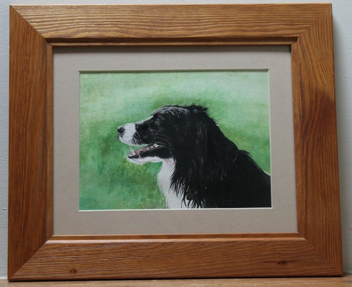 Framed watercolour portrait - watercolour,