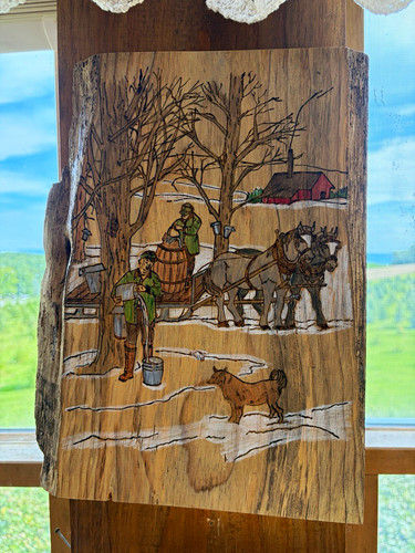 Woodburning plaque winter - woodburning,