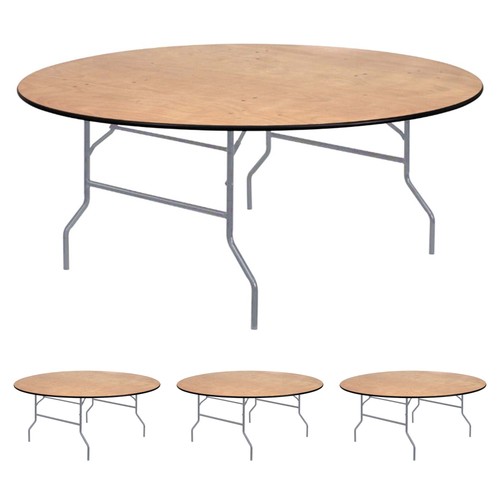 Wood folding table 5ft round - table,