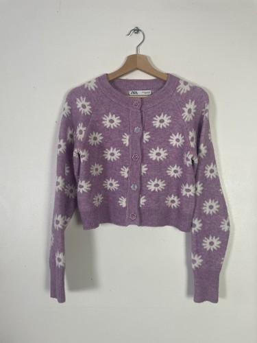 Zara lilac flower - zara, cardigan-