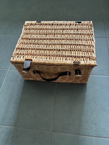 Used wicker hamper basket with - used,