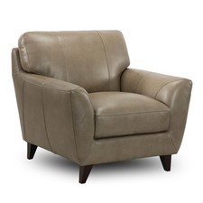 Nest Astrid 4112 Feather Grey Leather & Espresso Armchair RRP £1049