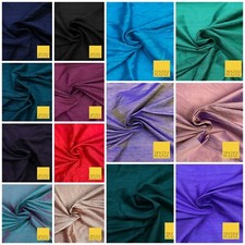 Luxury 100% PURE Dupion Raw Silk Fabric Slubbed Handloom Dress OVER 45 COLOURS