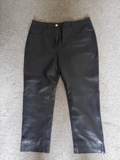Sonder Studio Genuine Leather Black Trousers, Rrp £109, Size 16, Bnwt