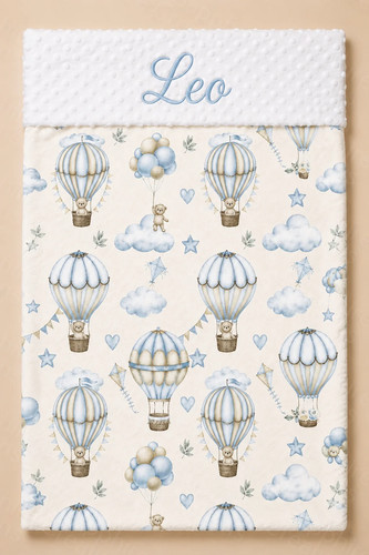Hot air balloon baby boy - baby, blue