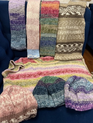 Hand knitted wool scarfs - wool,