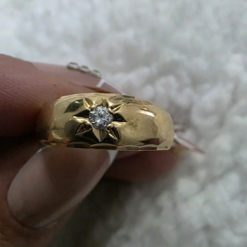 9ct gold diamond gypsy ring