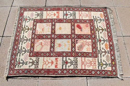 Gorgeous silk soumak kilim - silk,