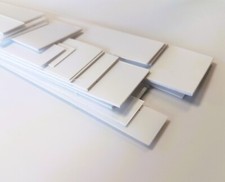 Plasticard Styrene Strips 300mm White Matt 0.25 to 1mm Thick 14 to 30mm Wide