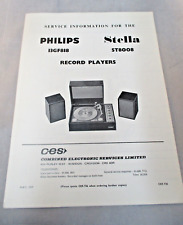 Philips/Stella Record Players Service information - 13GF818/ST8008 Vintage Retro