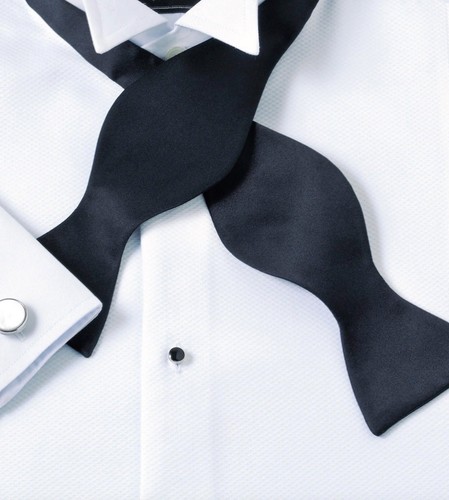 Pure silk self tie black - self-tie,