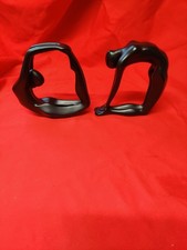 Pair of Yoga Inspired Figurines, Resin Painted Black, Approx 14 x 13 x 5.5 cm.