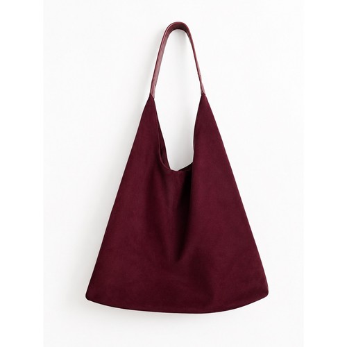 Burgundy faux suede slouch - burgundy,