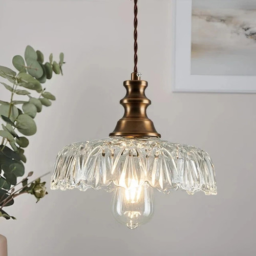 Vintage glass pendant light - vintage,