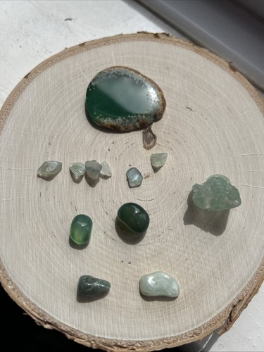 Green agate slice aventurine - green,