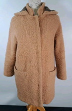 ZARA Hooded Teddy Coat Boucle