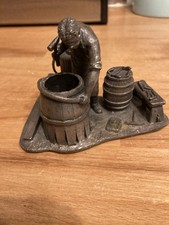 VINTAGE PEWTER FIGURE EVERGREEN COLLECTION THE COOPER 3.5 in tall by 5 in wide