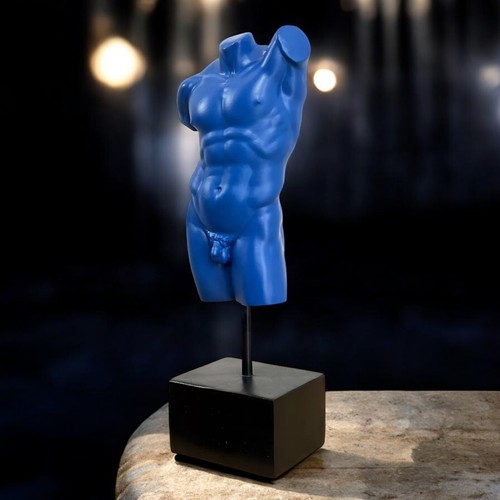 Blue male torso art - torso, sculpture