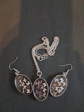 Hand Made Resin Necklace With Matching Earrings 