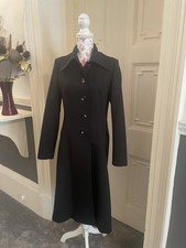 Mango Long Black Overcoat Size