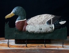 Handcrafted vintage metal duck wall rack – signed “Micholet / Michalet”, 40 × 27