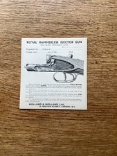 An Original Antique Holland & Holland Gun Case Specification Label