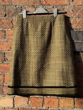 Renato Nucci Skirt Size EU42 Waist 30” Tweed Beige Green