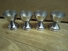 4 x Vintage Stainless Steel Egg Cups